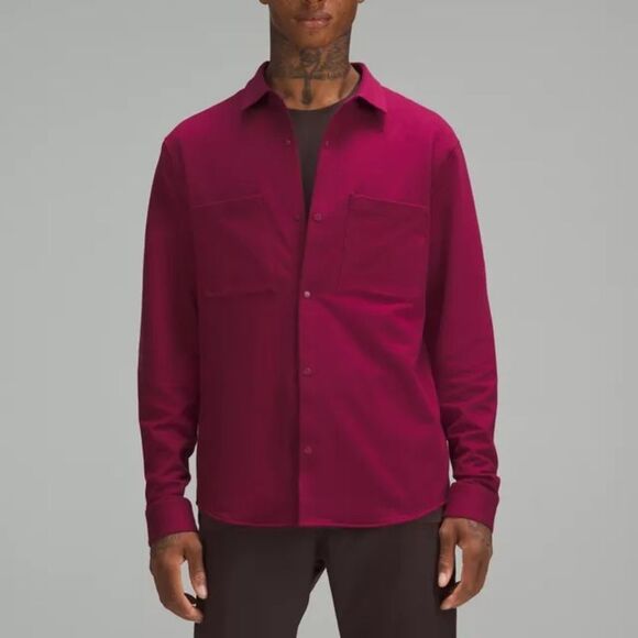 Lululemon Men's Soft Knit Overshirt Burgundy Raspberry Size XL